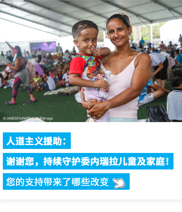 人道主义援助:
谢谢您，持续守护委内瑞拉儿童及家庭!
您的支持带来了哪些改变  